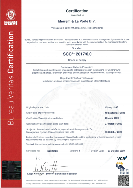 VCA Certificering Merrem & la Porte